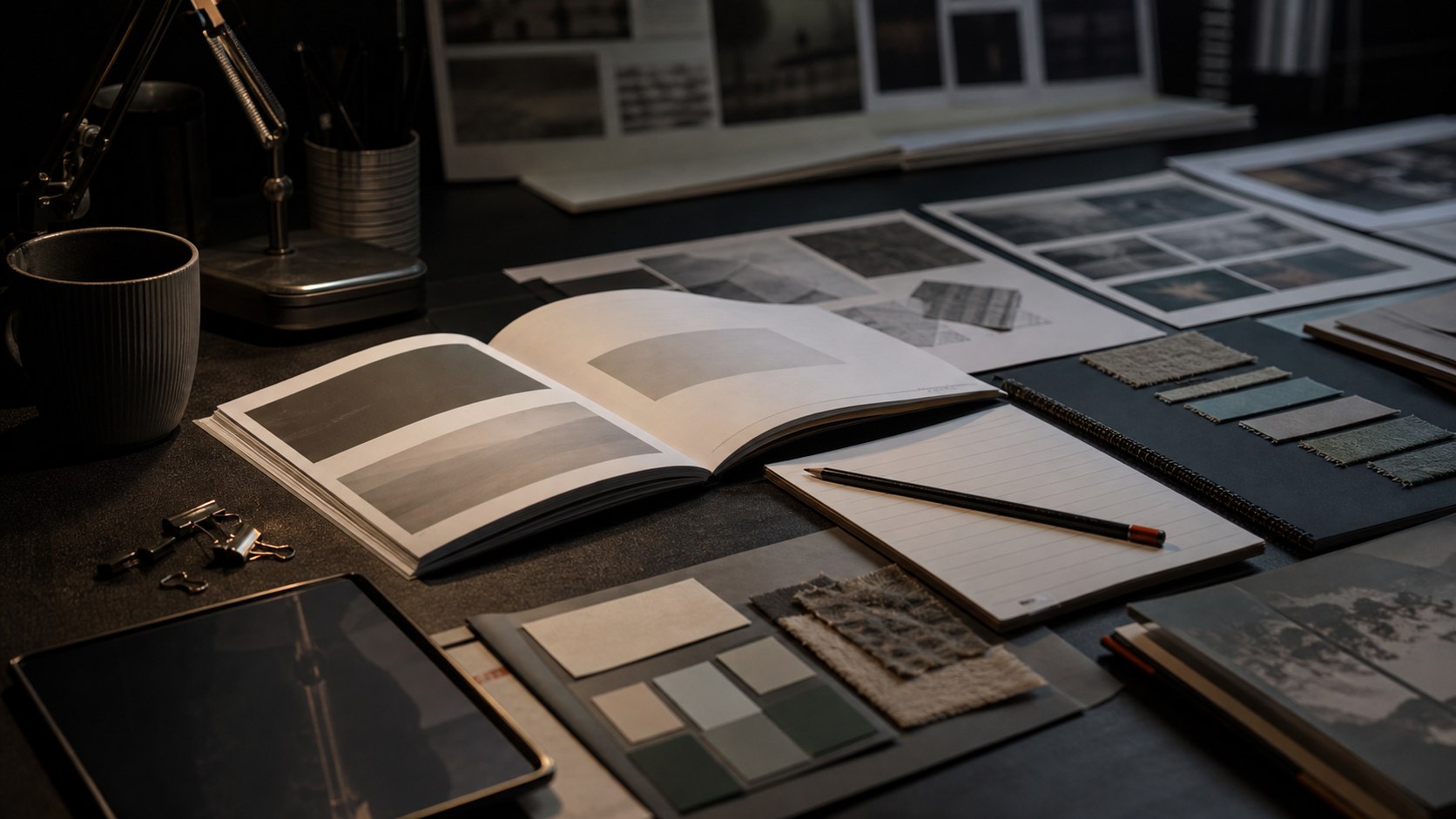 Creative development moodboard and concept workspace